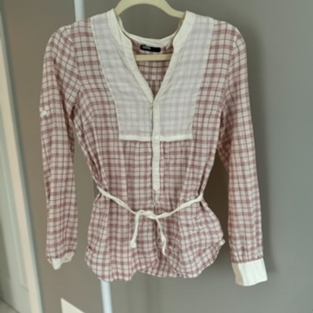 Urban Outfitters BDG white and red plaid blouse - Picture 1 of 3